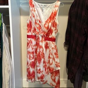 Soft flower red/coral/pink dress
